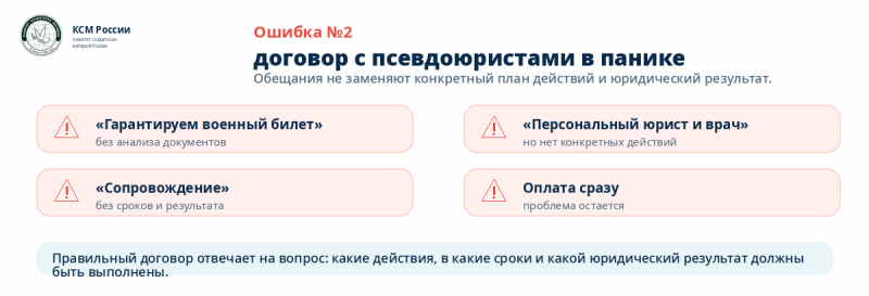 Ошибка №2. Подписать договор с псевдоюристами в панике